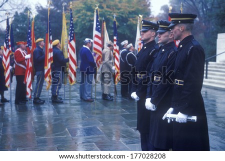 Soldiers at Veteran\'s Day Ceremony, Arlington National Cemetery, Washington, D.C.
