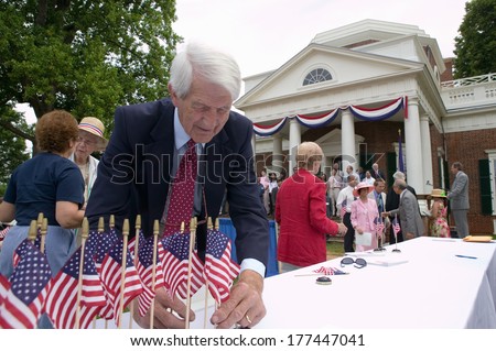 New American citizens at Independence Day Naturalization Ceremony on July 4, 2005 at Thomas Jefferson\'s home, Monticello, Charlottesville, Virginia