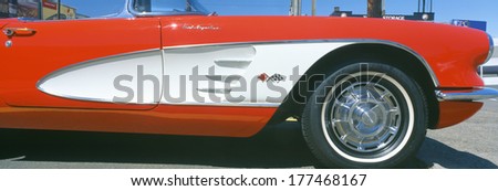 Restored Red 1959 Corvette, Fender Close-Up, Portland, Oregon