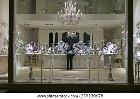 Lights of Jewelry store in Soho, New York City, New York