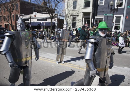 Irish Tin Man, St. Patrick\'s Day Parade, 2014, South Boston, Massachusetts, USA, 03.16.2014