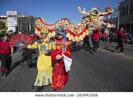 115th Golden Dragon Parade, Chinese New Year, 2014, Year of the Horse, Los Angeles, California, USA, 02.01.2014