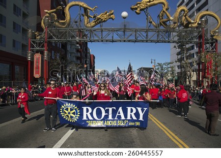 Rotary Club, 115th Golden Dragon Parade, Chinese New Year, 2014, Year of the Horse, Los Angeles, California, USA, 02.01.2014