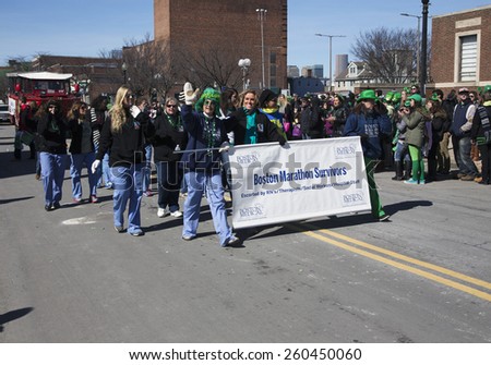 Boston Maraton Bomb Survivors, St. Patrick\'s Day Parade, 2014, South Boston, Massachusetts, USA, 03.16.2014