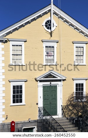 Historic Old Town Hall House, constructed 1727, Marblehead, Massachusetts, USA, 03.16.2014