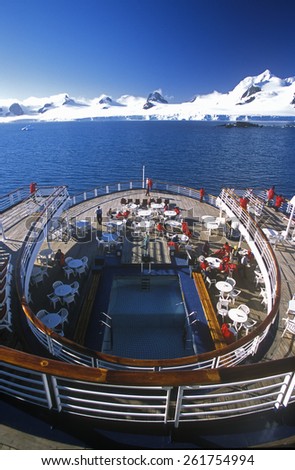 Cruise ship Marco Polo rear deck, Antarctica
