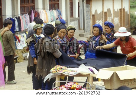 Yi Minority People\'s Marketplace near Dali, Yunnan Province, People\'s Republic of China