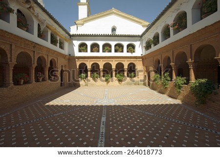 Mirador of the Friars and Mudejar style courtyard, Southern Spain, the site where Christopher Columbus planned and departed from the Old World to the New World in August 3 of 1492