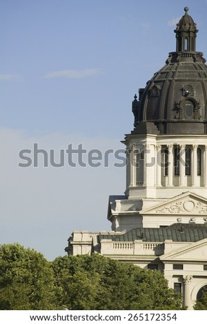 Detail of dome of South Dakota State Capitol and complex, Pierre, South Dakota, built between 1905 and 1910