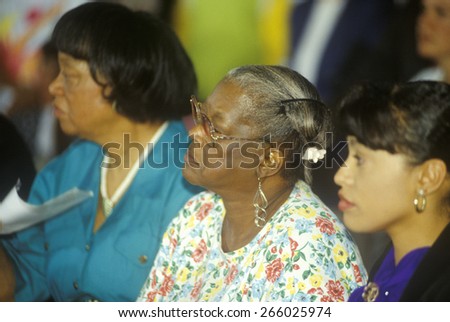 Group of African American women at Campaign stop for Bill Clinton and Al Gore, Cleveland, OH