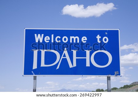 Welcome to Idaho state sign