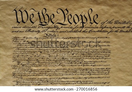 Close-up of the United States Constitution