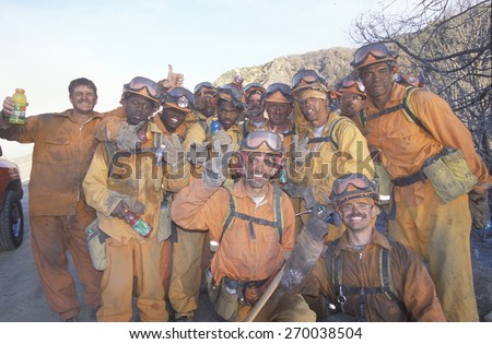 Fire fighting crew, Los Angeles Padres National Forest, California