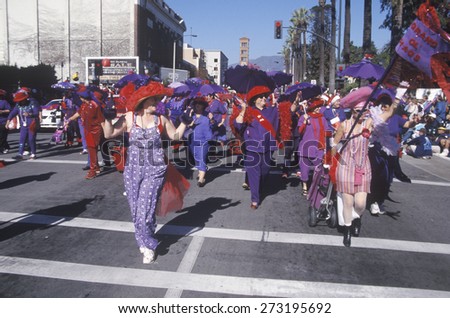 Women marching in the Doo Dah Parade, Pasadena, California