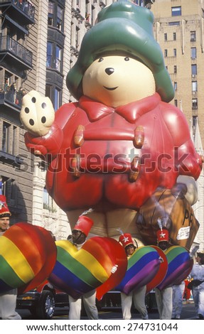 Cartoon Bear Balloon in Macy's Thanksgiving Day Parade, New York City, New York