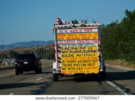 A truck with trailer promoting \