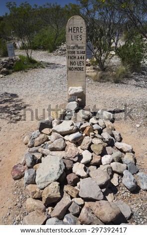 Tombstone, Arizona, USA, April 6, 2015, Boot Hill Cemetery, old western town home of Doc Holliday and Wyatt Earp and Gunfight at the O.K. Corral
