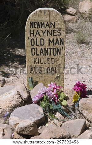 Tombstone, Arizona, USA, April 6, 2015, Boot Hill Cemetery, old western town home of Doc Holliday and Wyatt Earp and Gunfight at the O.K. Corral