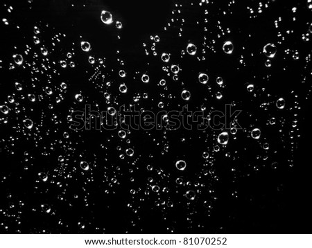 Water drops after the rain in a dark window