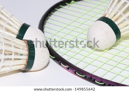 Badminton with white background.