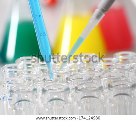 colored tubes chemical laboratory