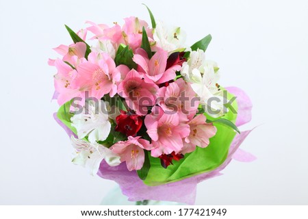 bouquet of flowers decorated on a white background