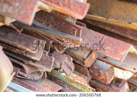 pieces of rusty metal.scrap metal