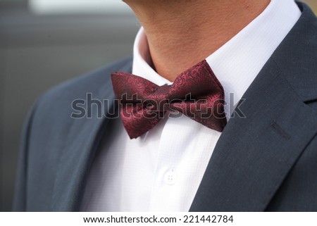 fragment of a man\'s suit. the bow tie