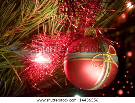 Christmas time - christmas tree, lights and christmas decorations ...
