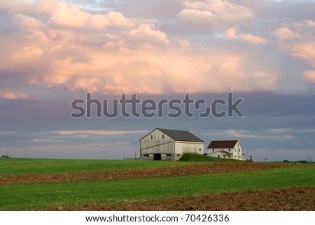 Amish Farmstead at Sunset (Lancaster County,Pennsylvania)