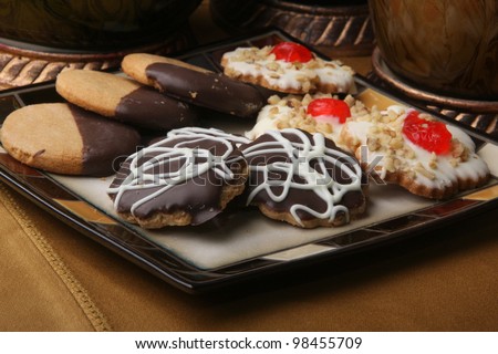 Cookies / Plate with a variety of cookies. Three different kind of cookies