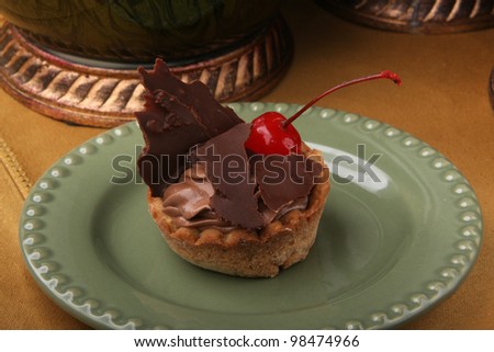 Fruitcake / Fruit mini cake filled with chocolate moose and fruit.