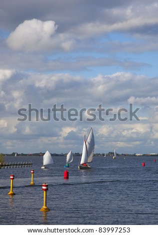 a small sailboat on dutch water