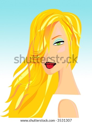 Blond Beauty - illustration of a beautiful blond girl