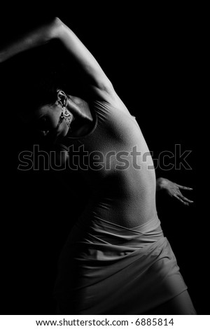 Dancer - Body figure of a young woman in black and white