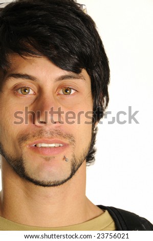  hispanic man with chin piercing