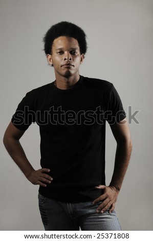 Portrait of young trendy african american fashion model