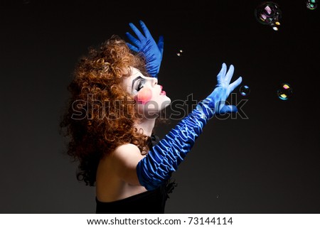 makeup mime. stock photo : Woman mime with