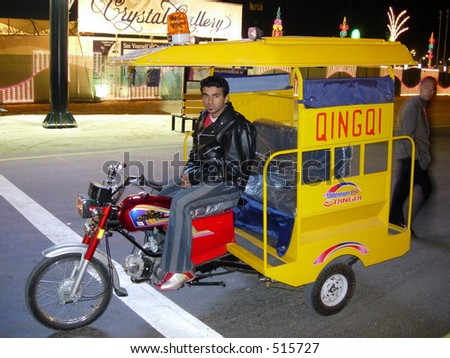 a rider posing in a motorbike for passengers in dubai UAE