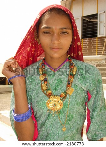 a young village woman posing in india