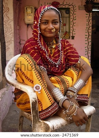 a young village woman posing in india