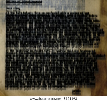 Grunge background, old paper with type-writing