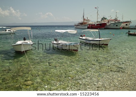 Rental boats in the harbour of Bol-Brac in Croatia