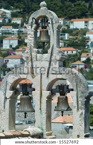 Church-bells of a historic church in Dubrovnik, Croatia
