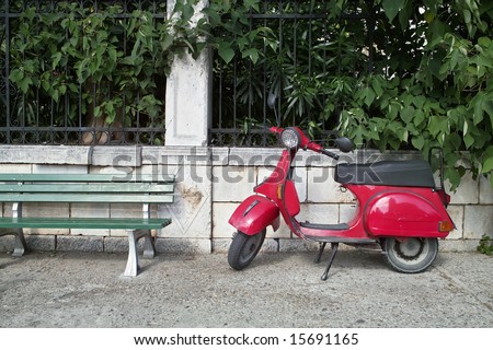 Red vintage motor-scooter
