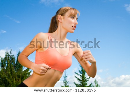 young females playing sports, jogging outdoors, recreation