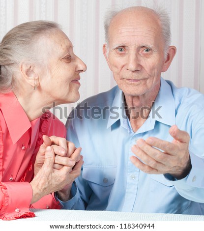 Positive elderly couple happy