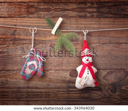 Christmas composition of the toys handmade Christmas tree