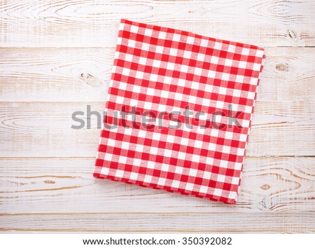 cloth napkin on white wooden background