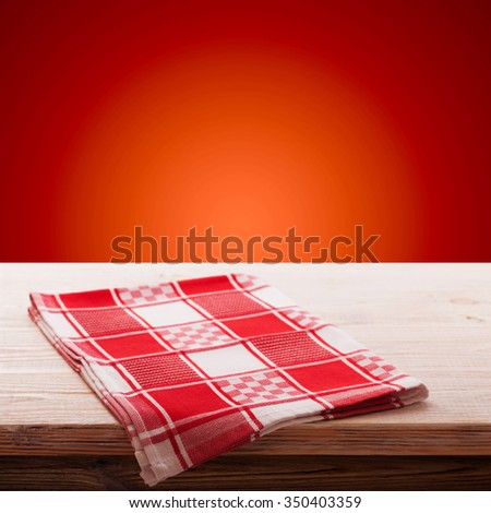 Empty table and tablecloth, Holiday background, for product display montage. Mock up for design
